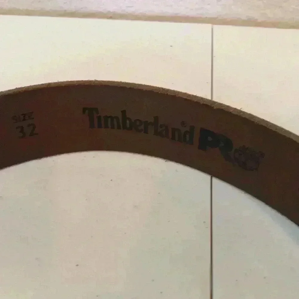 Timberland Pro  Brown Genuine Full Grain Leather Belt with Black Buckle Size 32
